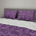thumbnail image 2 of Purple Paisley Comforter & Sham Bedding Set, Monochrome Design Graphic with Floral Motif Damask Print, 3 pcs Duvet Set Microfiber Filling Quilt, 5 Sizes, Purple Fuchsia, by Ambesonne, 2 of 4