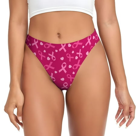 Sigee Breast Cancer Awareness6 for Women s G-String Panty  Low Rise  Soft Lace Perfect for Everyday Wear or Special Occasions-Large
