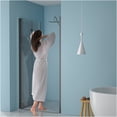 thumbnail image 5 of JERFIT 34 inch Frameless Bi-Fold Shower Door, 72H Tempered Glass, Matte Black, Space Saving Design for Small Bathrooms, Adjustable, 5 of 9