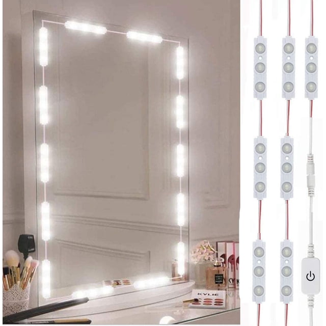 Led Vanity Mirror Lights, Hollywood Style Vanity Make Up Light, 10ft Ultra Bright White LED, Dimmable Touch Control Lights Strip, for Makeup Vanity Table & Bathroom Mirror, Mirror Not Included