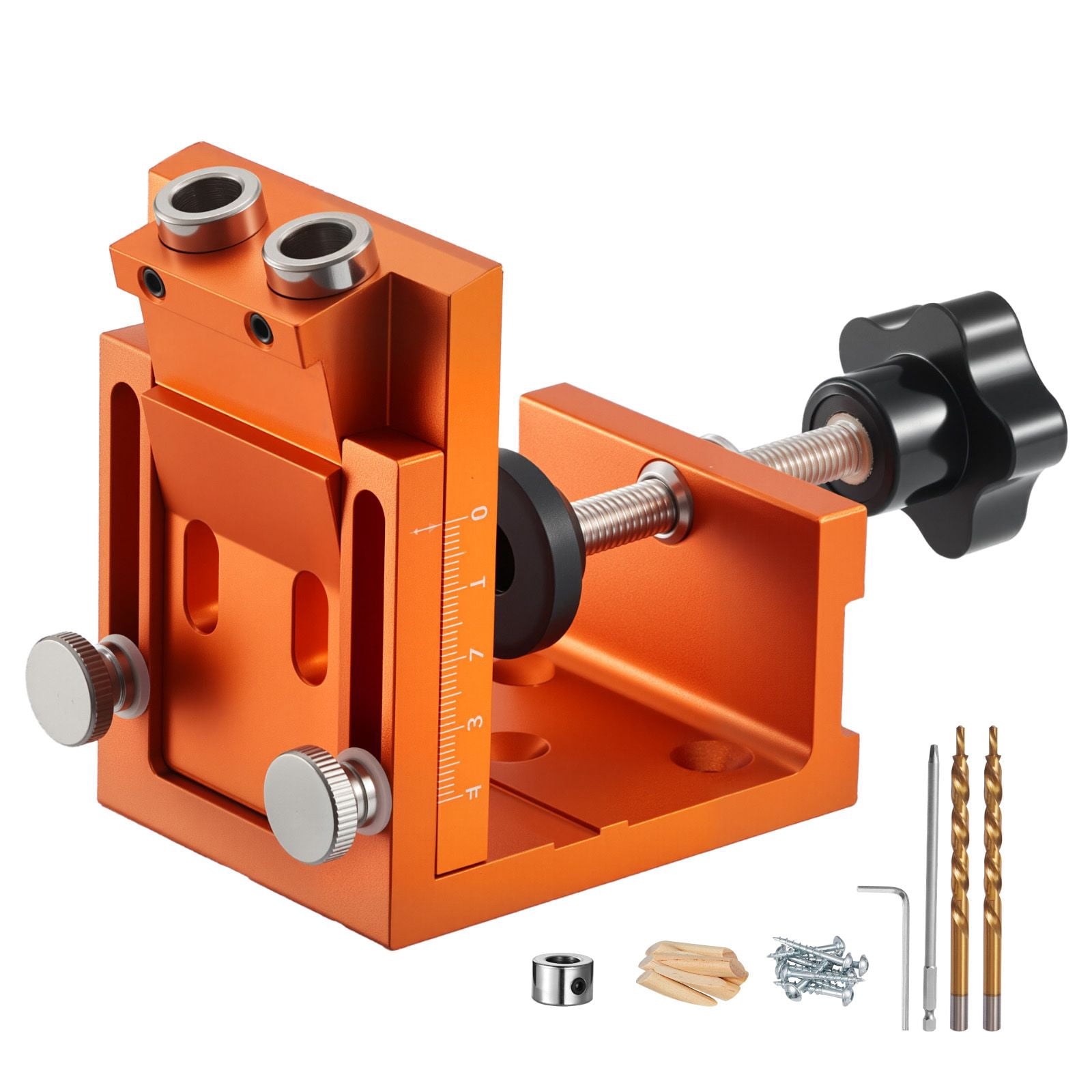 Pocket Hole Jig Kit,0.47-1.89",Includes Drill Bit,Screws Plugs,Metal Frame for Woodworking