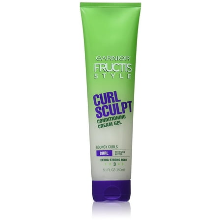 Fructis Style Curl Sculpt Conditioning Cream Gel, Curly Hair, 5.1 fl. oz., Styling cream gel for curly hair creates bouncy curls By