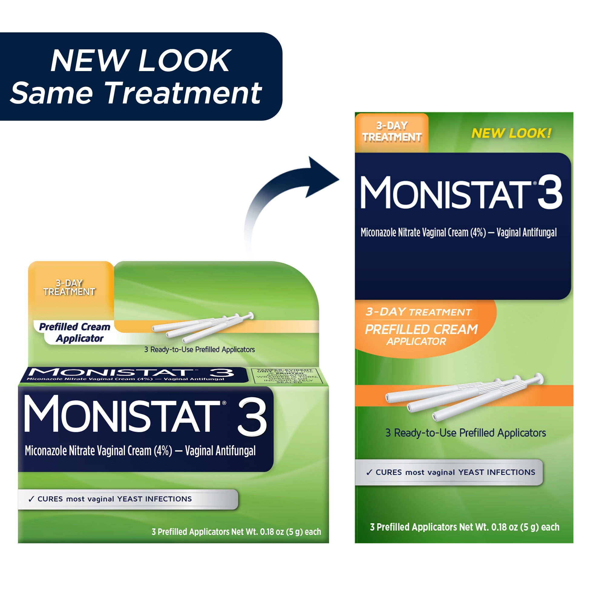 (3 pack) Monistat 3 Day Yeast Infection Treatment for Women, 3 Miconazole Cream Filled Applicators