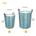 thumbnail image 3 of Fotbe Turquoise Wooden1 Cesto de Ropa con Asas, Cesto Impermeable de Gran Capacidad, Bolsa de Lavado para Dormitorio, Cesto de Ropa con Ruedas y Asas-Small, 3 of 6