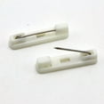 thumbnail image 2 of U8MO 50 White Plastic Pin Back Brooch Finding 22mm Safty Catch, 2 of 5