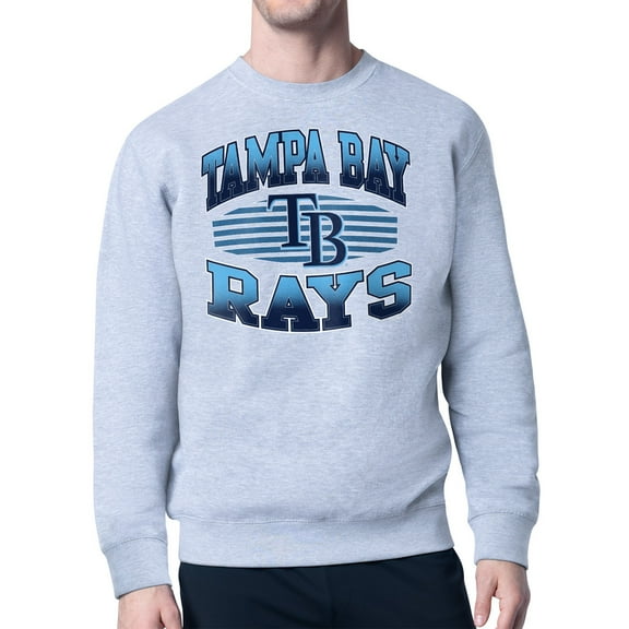 Men's Starter Heather Gray Tampa Bay Rays Team Grit Graphic Fleece Pullover Sweatshirt