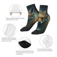 thumbnail image 5 of Fuzoiu Vintage Pattern Fox Print Adult Socks, Crew Moisture-wicking Socks, Unisex Cushion Crew Socks,Casual Sports Ankle Socks, 5 of 7
