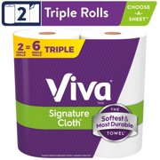 Viva Signature Cloth Paper Towels, 2 Triple Rolls, 129 Sheets per Roll 1x