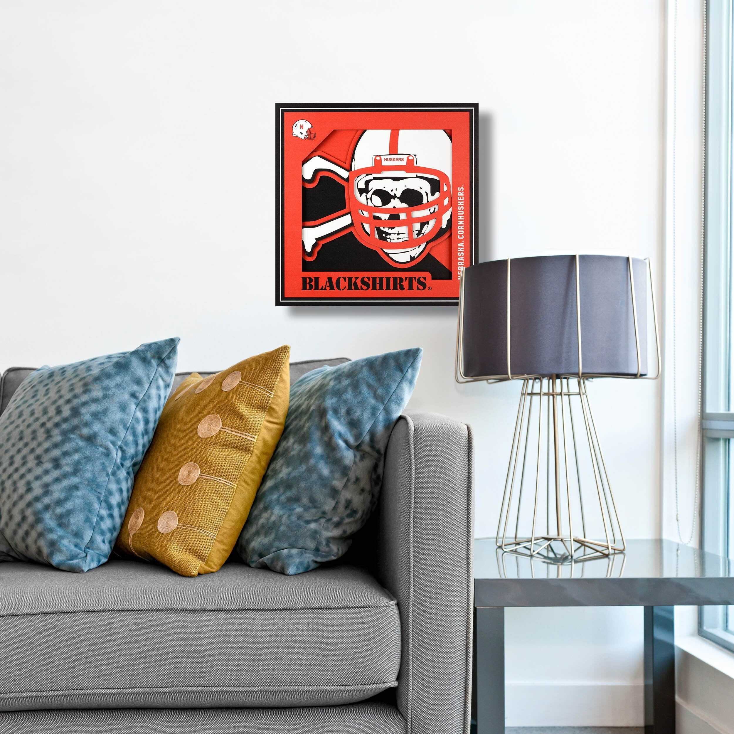 YTF NCAA Nebraska Cornhuskers 3D Logo Series Wall Art 12X12