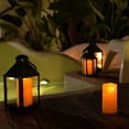 thumbnail image 4 of Merrynights 3" x 6" Waterproof Flameless Candles for Outdoor - Battery Operated LED Pillar Candles with Remote Control and Timers, Ivory, Plastic, Won't Melt, Set of 2, 4 of 6