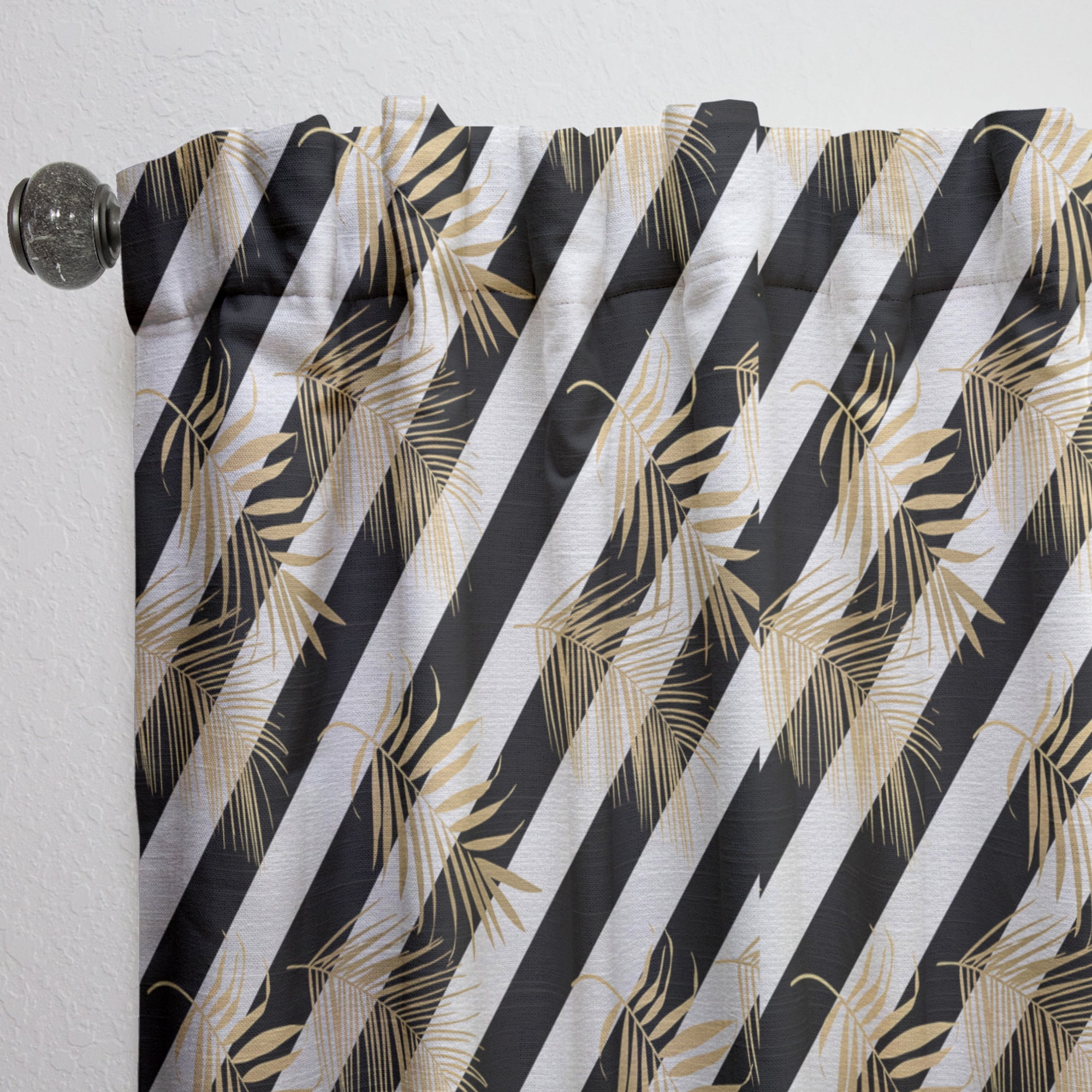 Designart 'Retro Golden Foliage VII' Mid-Century Modern Curtain Panel