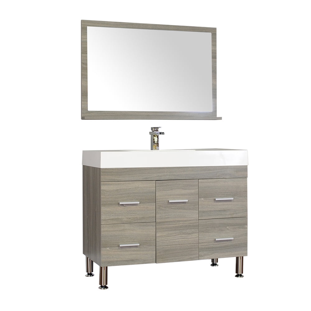 Ripley 39 Single Modern Bathroom Vanity In Gray Without Mirror Walmartcom Walmartcom