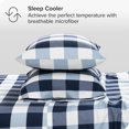 thumbnail image 3 of Bare Home Ultra-Soft Sheet Set - Premium 1800 Collection - Deep Pockets - 5-Pieces - Split King, Gingham Blue, 3 of 8