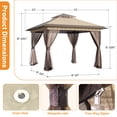 thumbnail image 2 of Pop Up Gazebo11'x11', Double Ventilated Roof, Waterproof UV Protected Canopy with Mosquito Netting, Portable Party Tent with Backpack, 2 of 8