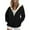 Black, variant on USSUMA Womens Hoodies Zip Up Sherpa Lined Fleece Warm Jackets Cute Zip Up Sweatshirt Hooded Cardigan Winter Coats With Pocket 50% Off Clear