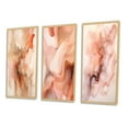 thumbnail image 3 of Designart "Apricot Clouds Infusion Abstract IV" Abstract Shapes Framed Wall Art Set Of 3 - Pink Transitional Frame Gallery Wall Set For Home Decor, 3 of 6