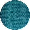 thumbnail image 1 of Ahgly Company Indoor Round Abstract Turquoise Blue Modern Area Rugs, 8' Round, 1 of 4