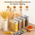 thumbnail image 5 of 4 Pack Airtight Food Storage Containers with Lids, 4L/135.2oz Plastic Kitchen and Pantry Organization Canisters for Cereal, Dry Food, Flour and Sugar, BPA Free, Free Spoon Set, Labels & Marker, 5 of 7