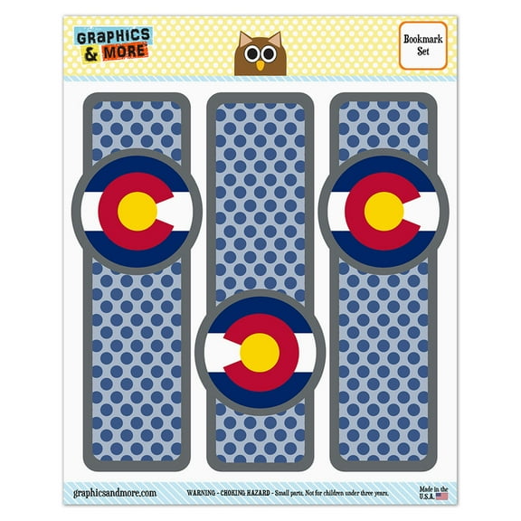 Colorado State Flag Glossy Laminated Bookmarks - Set of 3