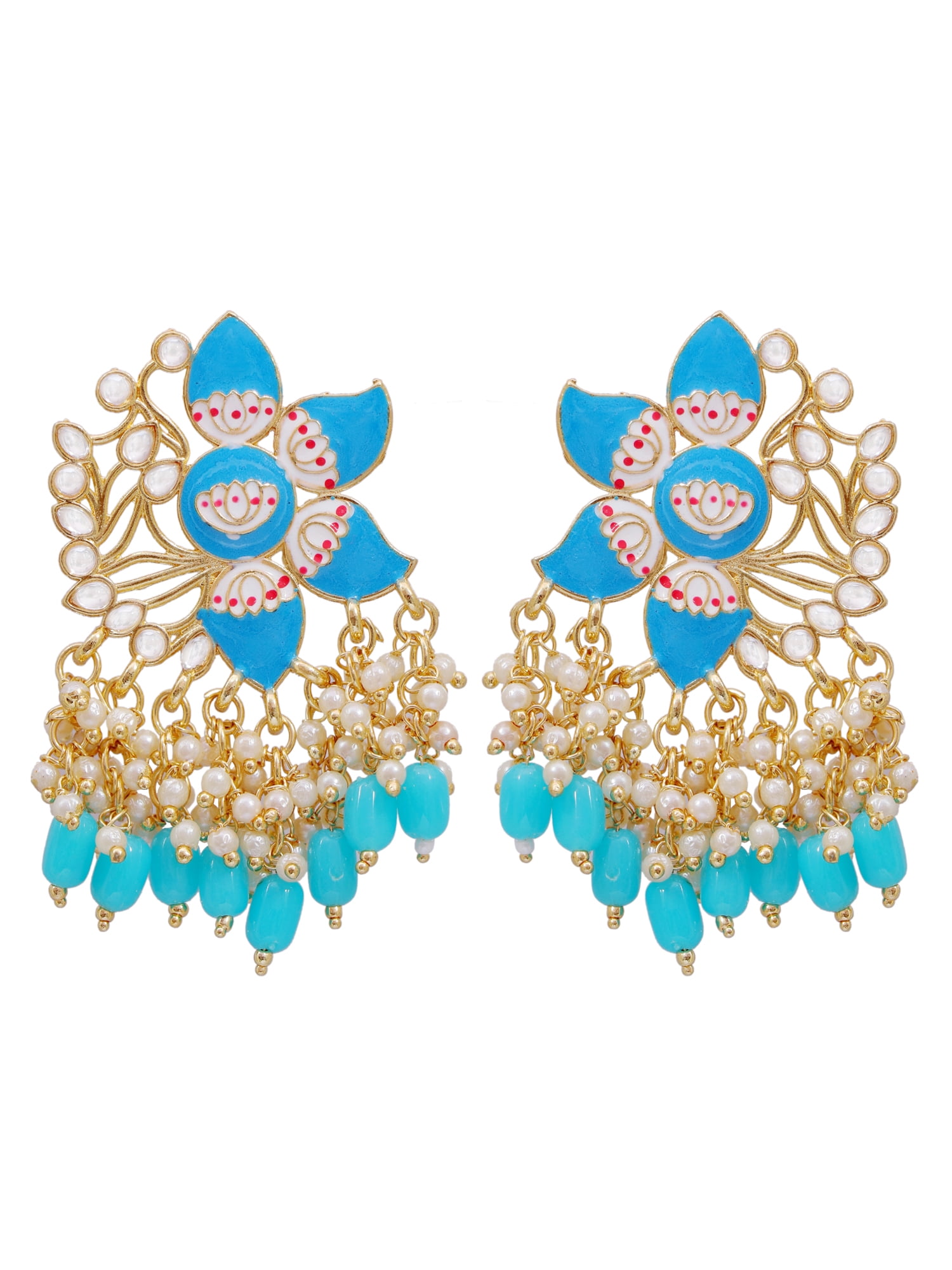 Golden meenakari earring - Morus - 3451938