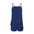 thumbnail image 5 of Wycnly Womens Jumpsuits Summer Casual One Piece Loose Strap Ladies Mini Jumpsuits with Pocket Trendy Solid Square Neck Sleeveless Short Rompers for Women, 5 of 7