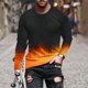 thumbnail image 1 of Blusas y camisas de manga larga con cuello redondo para hombre, blusa informal de manga larga con cuello redondo y estampado., 1 of 3