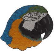 Macaw Blue and Gold Parrot Bird Embroidered Patch (2.8" X 2.4) FREE USA SHIPPING