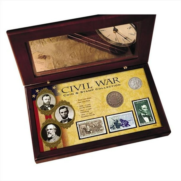 American Coin Treasures 11165 Guerre Civile Pièce de Monnaie & Timbre Collection Coffret