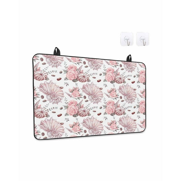 Pink Spring Floral Stove Top Covers for Electric Stove, Kitchen Glass Ceramic Electric Cooktop Covers 28.5"x20.5", Watercolor Roses Pastoral HeatResistant Oven/Countertop/Dishwasher/Sink Protector