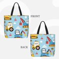 thumbnail image 3 of Naloa Building Truck Tote Bag for Women, Foldable Tote Bag With Zipper, Large Shoulder Bag, Top Handle Handbag for Travel, Work, Shopping, 3 of 9