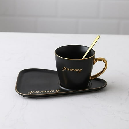 

European Luxurious Ceramic Office Coffee Cup and Saucer Set Milk Tea Mug Birthday Couple Gift Friends Cup Spoon Gift Box