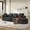 Charcoal Grey, variant on Christopher Knight Home Modern 116" Curved Sectional Sofa Couch, Upholstered Chaise Lounge with 4 Pillows, White