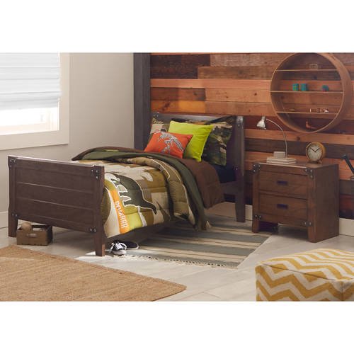 Better Homes and Gardens Kids Union Station Twin Bed, Rustic Cherry