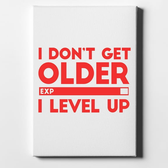 I Don't Get Older I Level Up - Gamer - 8" x 10" - Decorative Canvas Wall Art - White Edge - 5/8" Gallery Wrapped