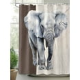 thumbnail image 2 of Vintage Elephant Shower Curtain Set, Waterproof Shower Curtains for Bathroom, Modern Art Animal Watercolor Washable Fabric Cloth Bath Curtain for Bathtub Decoration with Hooks 72x78 Inches, 2 of 6