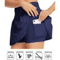 thumbnail image 5 of TOWED22 Women's Casual Stretchy Flared Pleated Mini Skater Skirt with Shorts(Navy,Small), 5 of 7