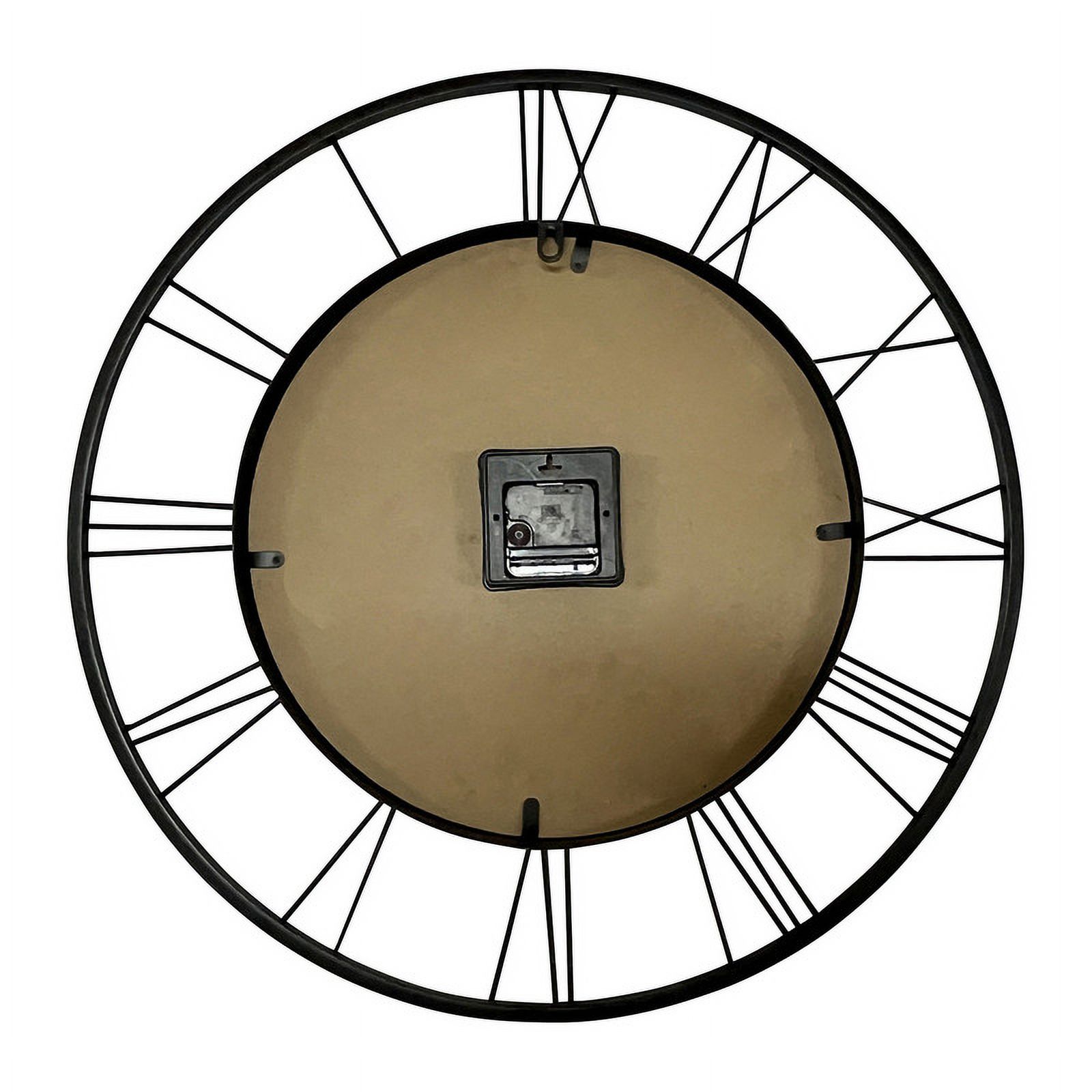 Aveline Black Rattan Center Round Wall Clock