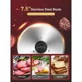 thumbnail image 4 of FOHERE Meat Slicer Electric Deli Food Slicer with 7.5" Removable Stainless Steel Blade, Cuts Meat, Cheese, Bread, Silver, 4 of 5