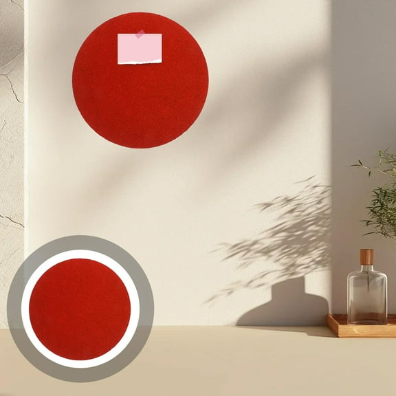 HOMEMAXS Red Round Self Adhesive Cork Board for Office Use Cute Pin Board Memo Display 7.87 Inches
