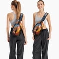 thumbnail image 2 of Football Baseball Basketball Sling Backpack, Sports Ball Pattern Daypack for Women Men Training and Play, 2 of 6