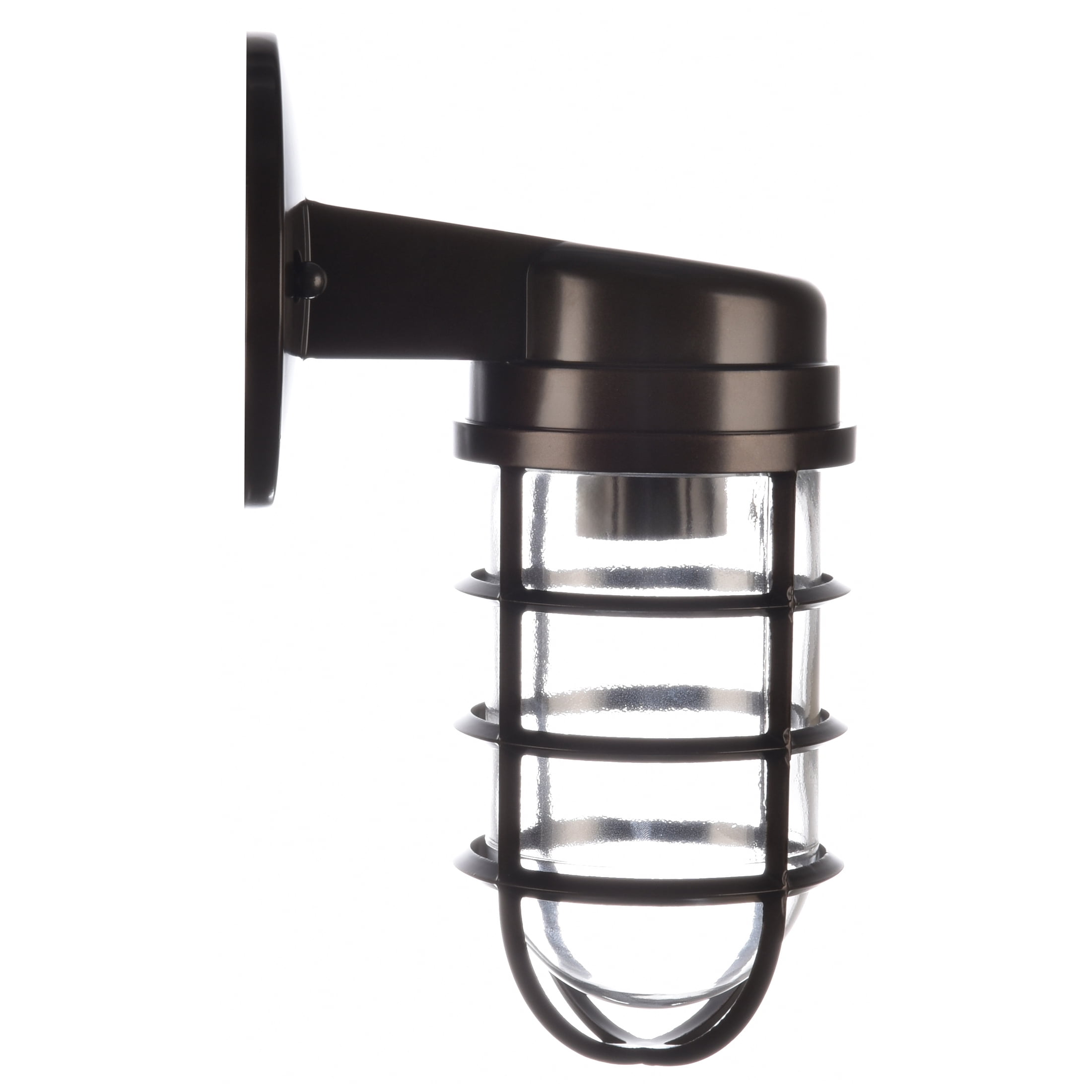 Better Homes & Gardens 10" Outdoor Wall Light, Bronze Metal Cage Jar Glass Shade, Bulb Not Included
