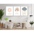 thumbnail image 4 of Nursery Canvas Wall Art 3 Pieces Framed Boho Sun Rainbow Cloud Painting Poster You Are My Sunshine Artwork Prints Decor for Baby Girls Bathroom Bedroom Living Kids Room Wall Hanging 12"x16", 4 of 4