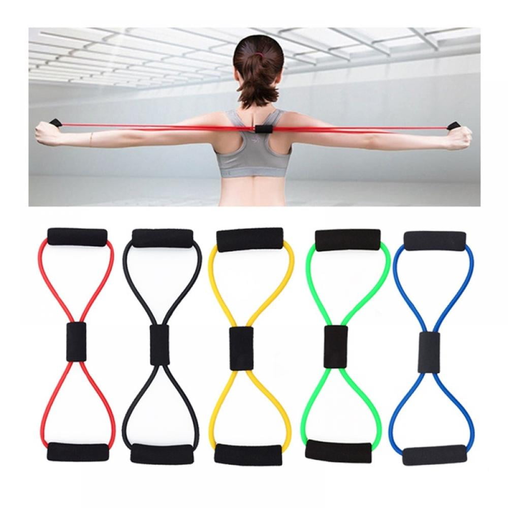 Set of 5 Figure 8 Toner Resistance Exercise PCS Useful Fitness Equipment Tube Workout Exercise Elastic Resistance Band for Yoga