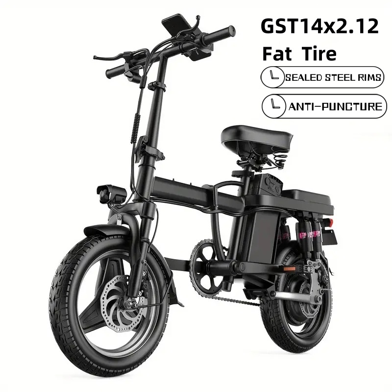 Electric Bike for Adults, E Bike with 48V/15Ah Removable Battery 14''4.0'' Fat Tire Folding Electric Bicycle with 400W Motor 20MPH/35Miles Mountain E Bike for Men Women, UL2849 Certified