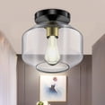 thumbnail image 6 of DingLiLighting Clear Glass 1 Light Black Ceiling Light, Semi Flush Mount Ceiling Light Fixture for Hallway, Entryway , Bedroom, 6 of 8