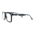 thumbnail image 3 of Stylish Classy Squared Rectangle Horn Rim Plastic Fashion Reading Glasses Black Slate Tortoise +3.00, 3 of 4