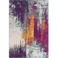 thumbnail image 2 of Rug Branch Savannah Abstract Mid-Century Modern Purple Orange Indoor Runner Rug For Entryway, Hallway, Bathroom, and Kitchen - 2' x 8' (2'3" X 8'), 2 of 6