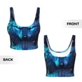 thumbnail image 3 of Sikiie Futuristic Blue Light Wolf Print Strappy Sports Bra for Women Padded Push Up Sports Bra Athletic Running Sports Bra Workout Bra Yoga Bra, 3 of 5