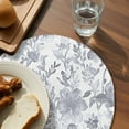 thumbnail image 3 of Watercolor Grey Floral Round 13 Inch Placemats Set of 4, Gray Ombre Botanical Summer HeatResistant Non Slip Place Mats for Dining Table, Wipeable Braided Kitchen Table Mats for Housewarming, 3 of 9