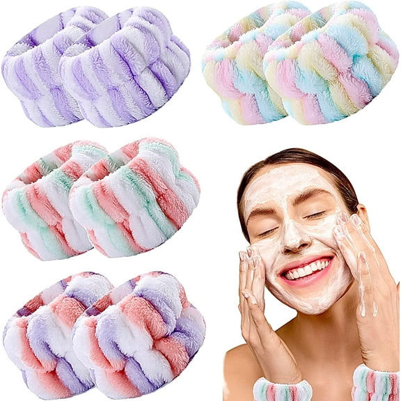 8 Pcs Wrist Towels for Washing Face, Microfiber Wrist Bands Absorbent Washing Wristbands for Women Girls Prevent Water Spilling Down from Your Arms